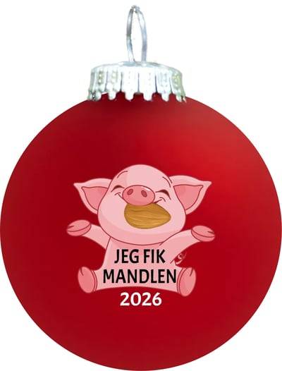 Rolsted Copenhagen Julekugle - Jeg fik mandlen 2026 - Ø 6,6 cm - Glas