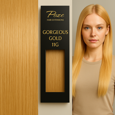 Poze Standard Äkta Löshår Clip & Go - 120g 11G Gorgeous Gold - 60cm