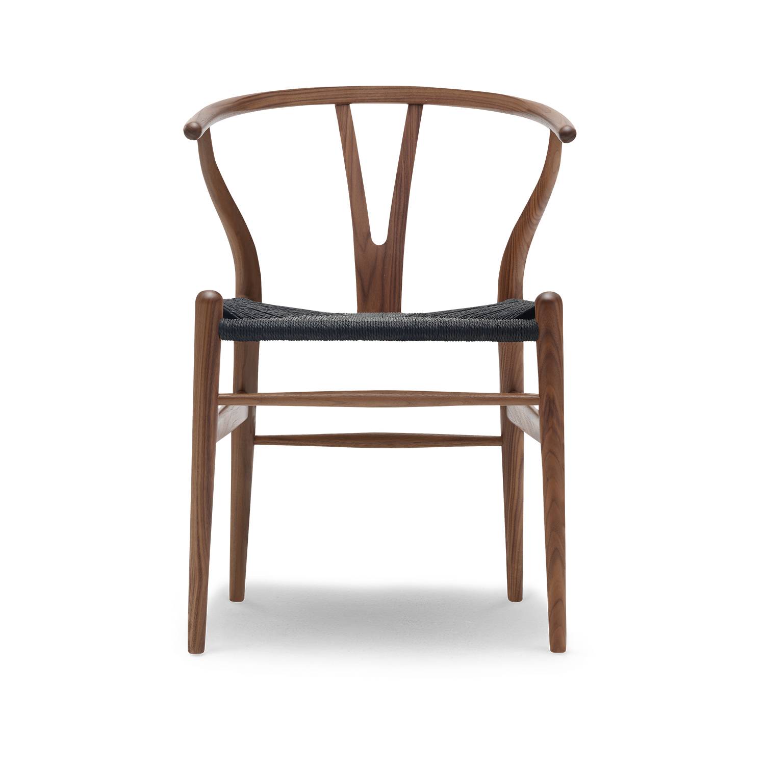 CH24 Y-stol af Hans J. Wegner Valnød Olie Sort papirgarn