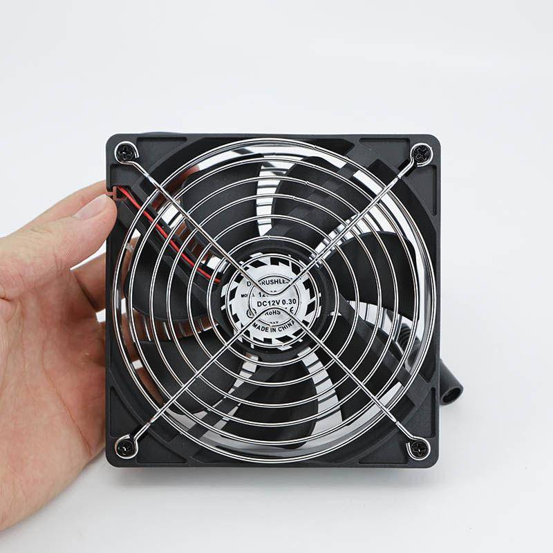 12025 120mm x 25 DC 12V kylfläkt ansluts till AC hastighetsregulator 110V 220V för dator för spelkonsol komponentkylare gray