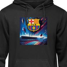 Børne-Hoodie | Blød Hættetrøje til Børn FC Barcelona sort 12-13 År