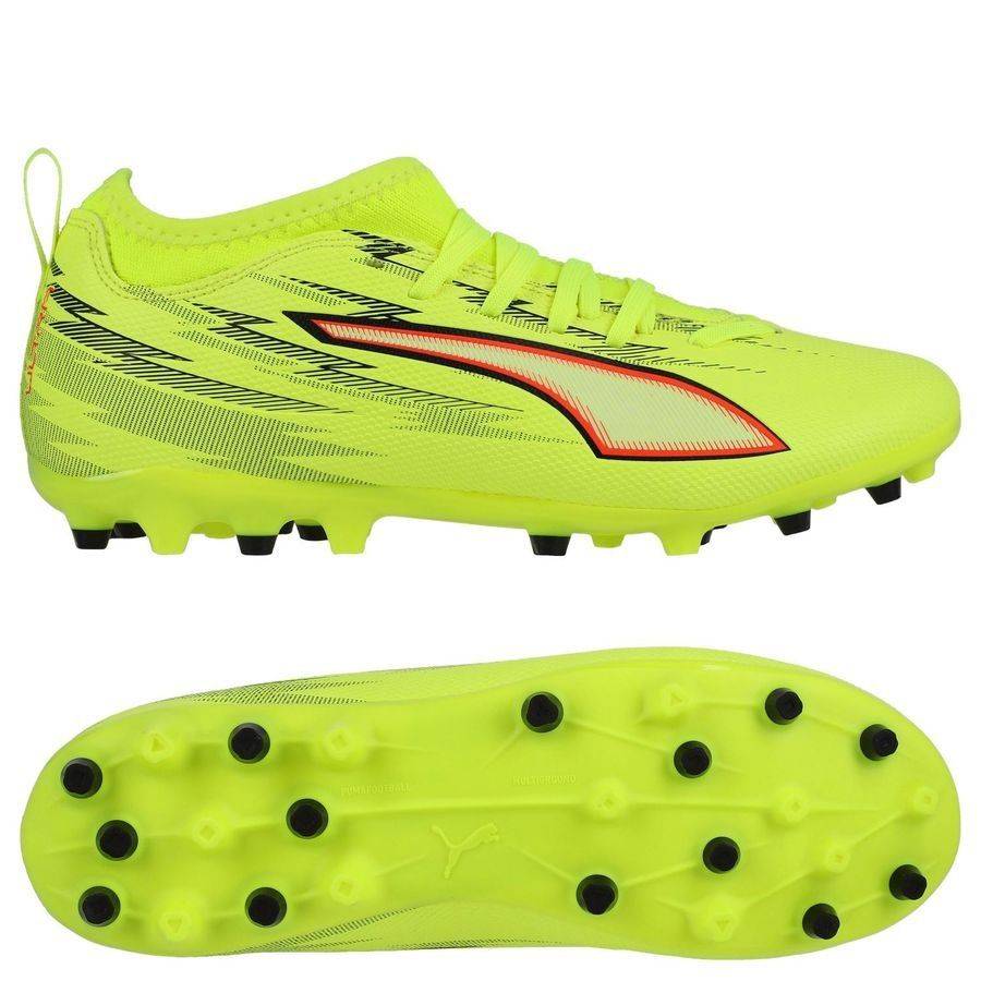PUMA Ultra 6 Match MG Unleashed - Gul/PUMA Svart/Röd/Gul Barn - Multi Ground (MG) - ['Gul'] (30)