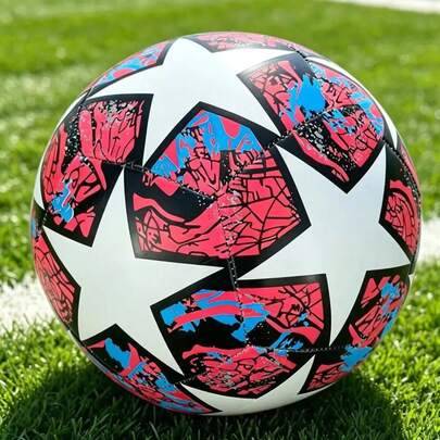 1 st fotboll storlek 5, livfull färgglad design, PVC-paneler med maskinsöm, för träning, för alla underlag, fotbollstillbehör, dynamisk sportdesign - Multifärgad (Nr 5 fotboll)