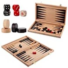 Master of Chess Classic BACKGAMMON träbrädspel i bokkassett (29 x 35)