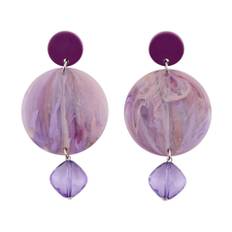 Emporio Armani, Accessoarer, Dam, ONE Size, Cirkulärt hänge med flerfärgad sten - purple (ONE SIZE)
