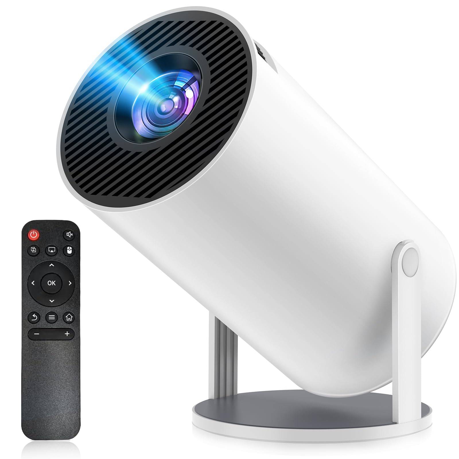 Hemma projektor Evolution 4K Tak 6 Omedelbar Android Bluetooth HiFi Automatisk Keystone Zoom Integrerad Kompatibel med DVD och En bra present [2025 vit