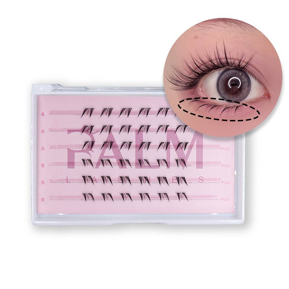 36 Clusters Of Fox Style Lower Eyelashes 5-7mm With Japanese/korean Single Cluster Transparent Stems - C Ideal For Beginners, Reusable