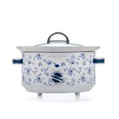 Laura Ashley 3,5 Liter Elektrisk Slow Cooker med China Rose Print från VQ - Slow Cooker för 4 till 5 Personer, Energisparande, med 3 Temperaturinställningar och Lock av Härdat Glas