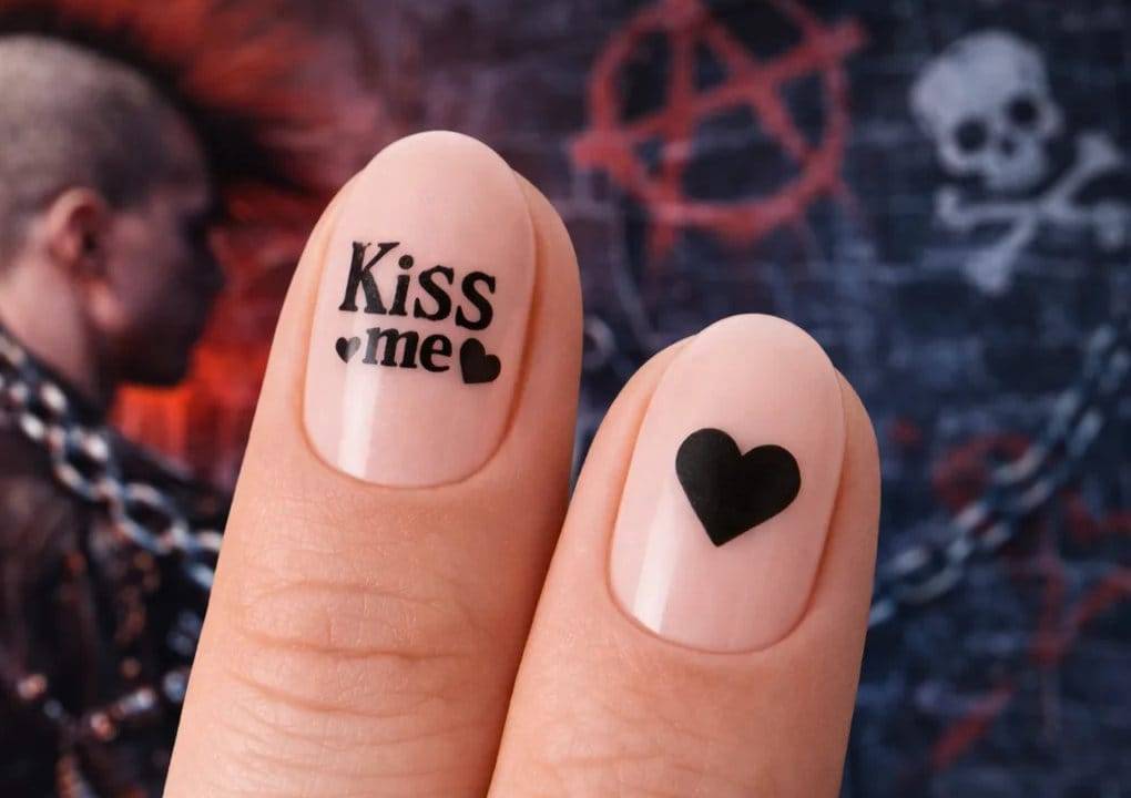 Black Love & Kiss Nail stickers