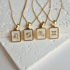 Halsband - Gult guld (Väduren,Oxen,Tvillingarna,Cancer,Leo,Virgo,Vågen,Skorpionen,Skytten,Stenbocken,Vattumannen,Fiskarna)