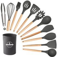 Silicone kitchen utensils set 12-piece spoon combination set storage rack cooking Utensils Set