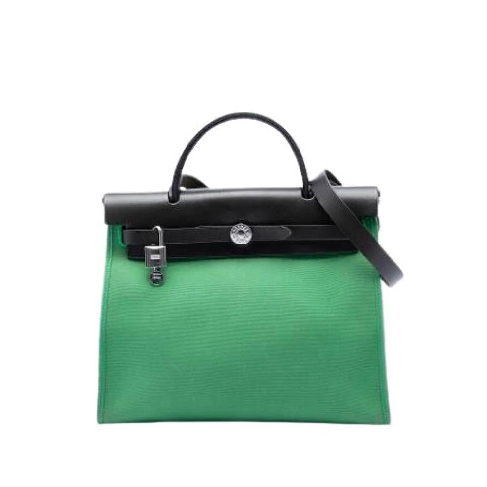 Hermès Vintage Pre-owned Herbag - Vintage - Dame - Grøn - ONE SIZE - Uld
