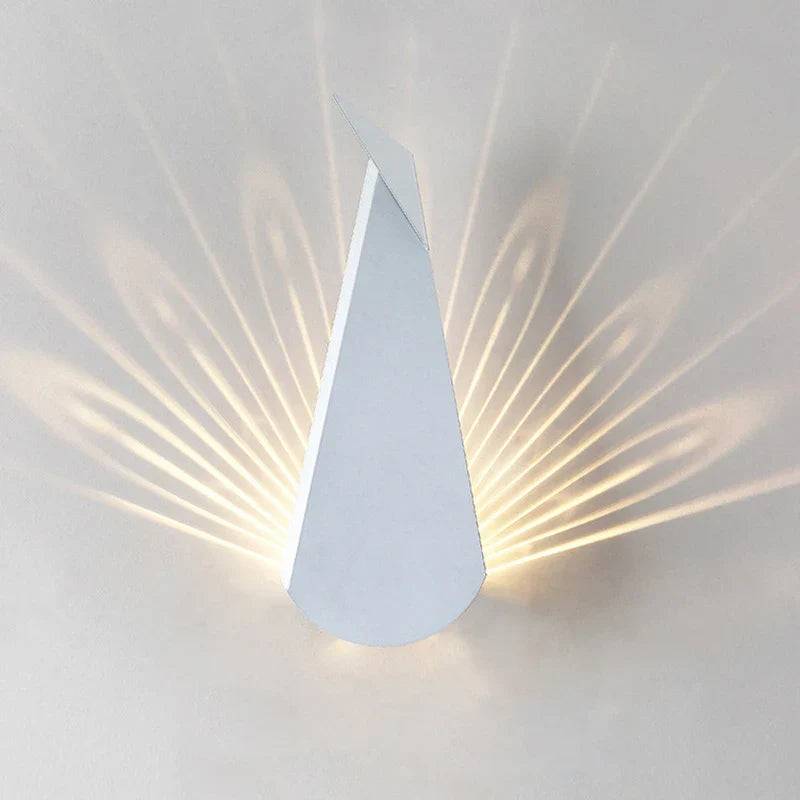 ElegantLuxe - Modern LED Vägglampa Påfågelfjäder - Vit / Kall Vit
