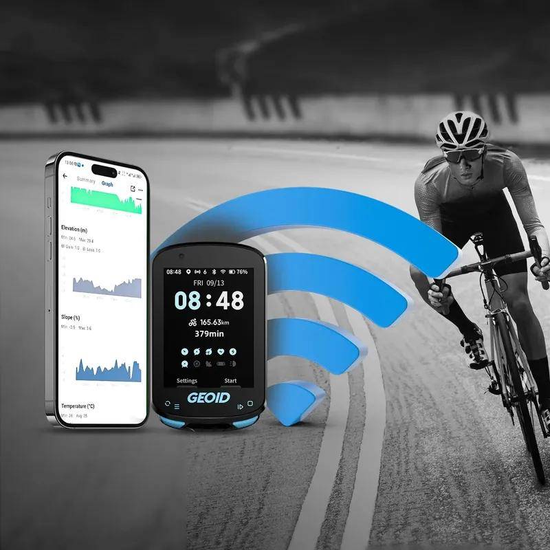 GEOID GPS Cykeldator Smart Navigation Färgskärm Kilometermätare Trådlös ANT+ WIFI Cykling Hastighetsmätare