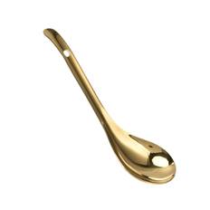 304 Stainless Steel Rice Spoon Thickened Soup Spoon Kitchen Gold Plated Soup Ladle for Household L(for 6.5-9kg)