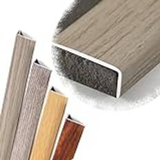 JNTFNE 4 fot L gjutning trappnosningskant 3 fot träfiber trappa näsa övergångsremsa metall trappsteg kantskydd för trä/vinyl/kakel trappor (grå ek, 900 x 30 x 20 mm)