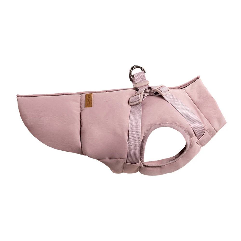 Padded Winter Dog Jacket with Built-In Harness - Pink / M / SPC (M)