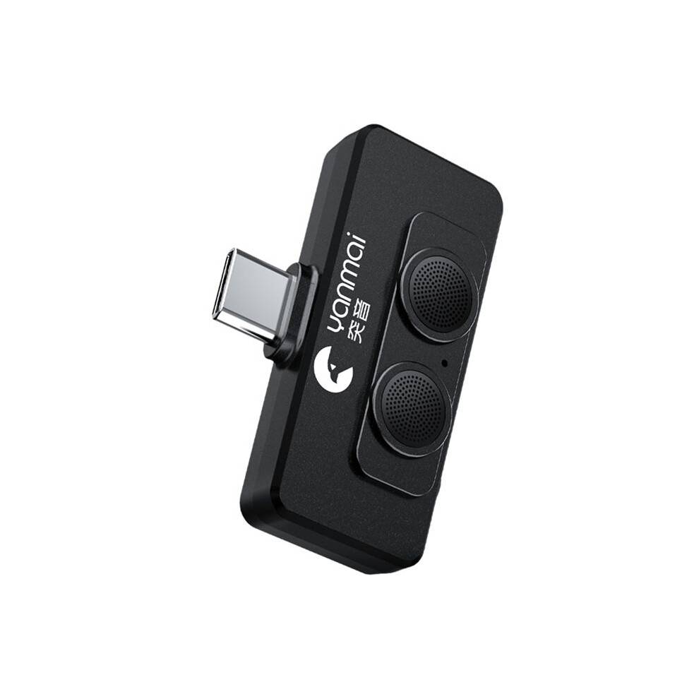 Yanmai R6 Dual Microphone for Vlogging, AI Noise Reduction, Mobile Phone Mic for Live Broadcast Recording Interview Black