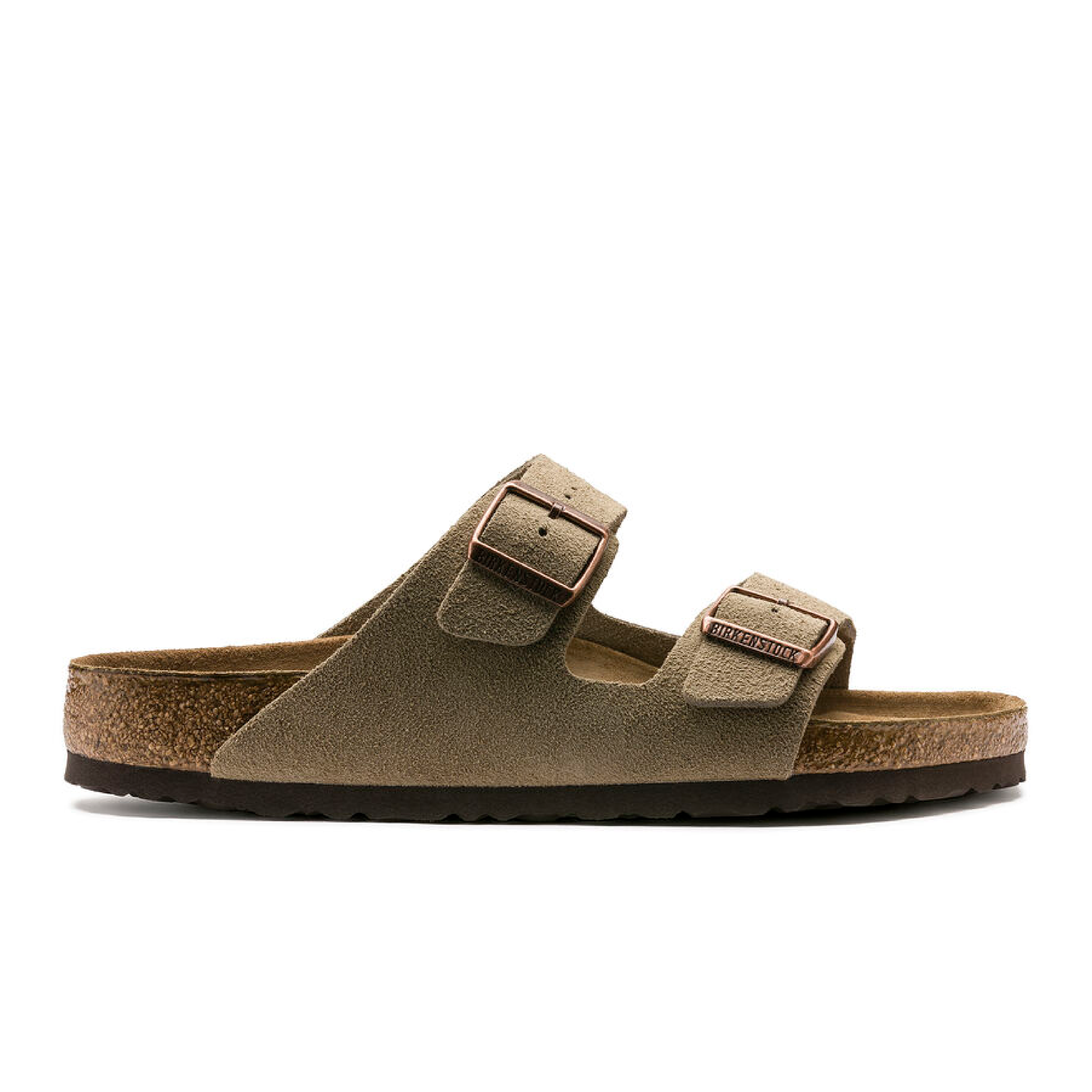 Arizona Soft Footbed Suede Leather Sandaler, Taupe - 37