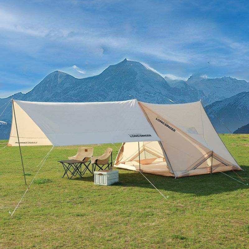 Relaxed Sun-proof Camping Tents Oxford Cloth Rainproof Waterproof Family Outdoor Canopy Beach Hiking Picnic Camping Gear
