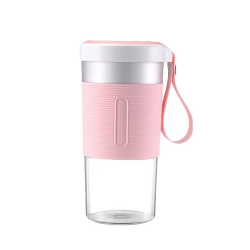 300ml personlig mixer bärbar juicepress kopp elektrisk frukt mixer usb juice mixer uppladdningsbar - Rosa