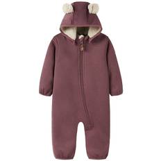 Name It Softshelldragt m. Fleece - NbnMada08 - Rose Brown m. Øre - Name It - 50/56 - Softshell