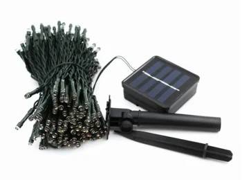 Udendørs solcelle LED lyskæde - 100 Blå LEDs (12m)