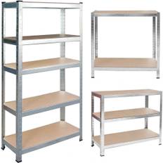 Stabilt og rummeligt metalreolsystem til lager, 180 x 100 x 50 cm - Humberg 4849