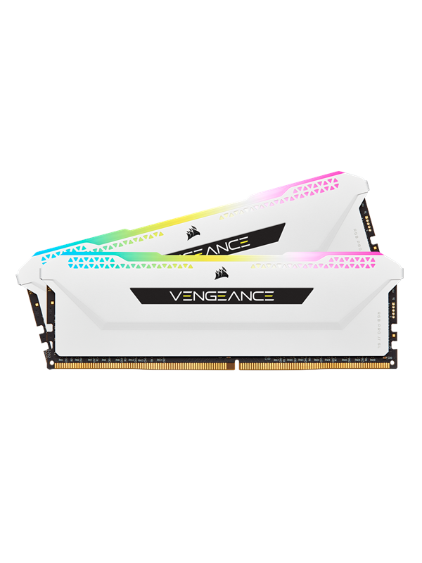 Corsair Vengeance RGB PRO SL DDR4-3200 - 16GB - CL16 - Dual Channel (2 pcs) - Intel XMP - Hvid med RGB