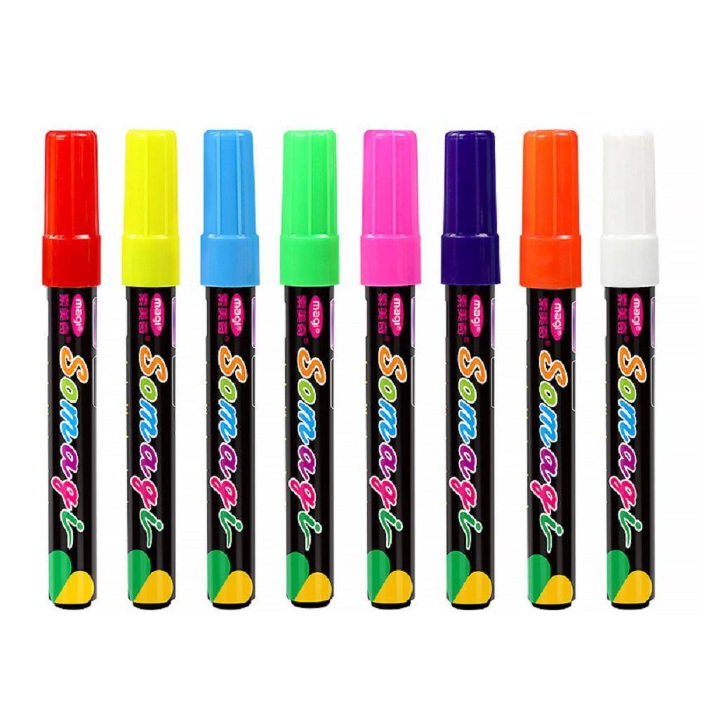 Liquid Chalk Pen Marker 8 Colors Erasable Non-Toxic Water-Based Reversible Tips