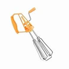 Visningverktyg, Roterande Handäggsbeater Vispa äggbeater Visp äggbeater för Vispning, slå Omrörning (Vit) (Orange)
