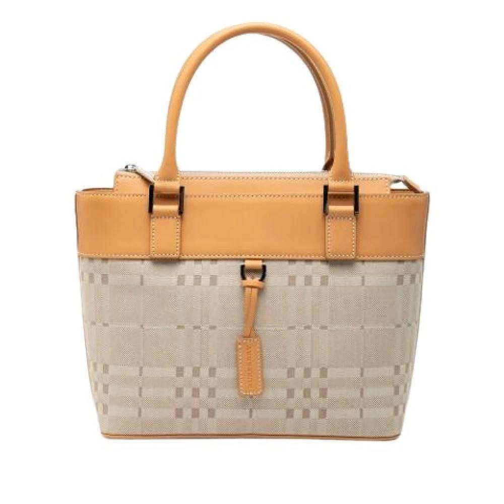 Burberry Vintage Pre-owned Canvas Håndtaske - Vintage - Dame - Beige - ONE SIZE -