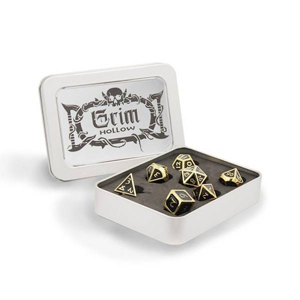 Dice - Terningesæt - 7 terninger - Grim Hollow: Metallic RPG - Dice Set