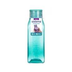 Sistema - Small Square Bottle 475ml - Minty teal