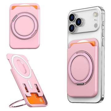 Magnetisk korthållare med ringstöd - rosa