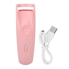 Heated Eyelash Curler Silicone Type C Charging Long Lasting Electric Eyelash Curler for Girl Pink rosa