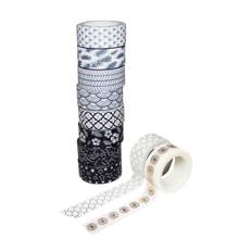 Washitejp 10-p svart, vit & metall Sense