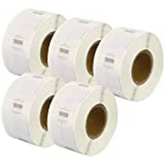 Printing Saver 5X 11353 12 x 24 mm kompatibla mångsidiga etiketter rullar (1 000 etiketter per rulle) för LabelWriter 310 320 330 4XL 400 450 Turbo/Twin Turbo/Duo & Seiko SLP etikettskrivare