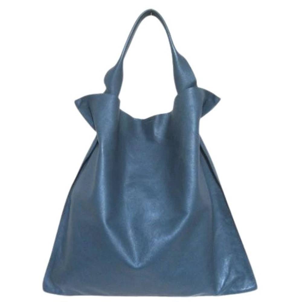 Jil Sander Pre-owned Pre-owned Xiao Leather Tote Bag - Vintage - Herre - Blå - ONE SIZE - Uld