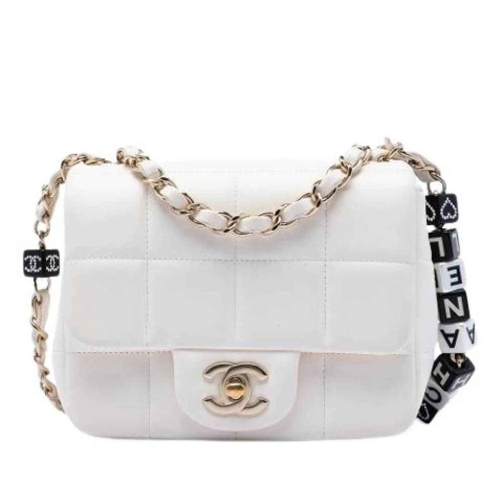 Chanel Vintage Pre-owned Quilted Lambskin Crossbody Bag - Vintage - Dame - Hvid - ONE SIZE - Uld