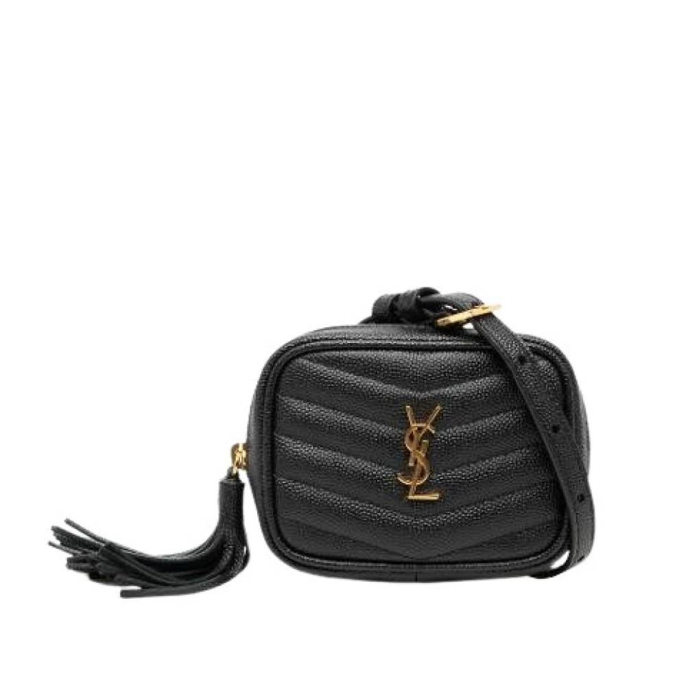 Yves Saint Laurent Vintage Pre-owned Lou Skuldertaske - Vintage - Dame - Sort - ONE SIZE - Uld