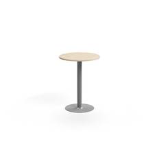 Barbord ALVA, Ø700x900 mm, förankringsbart, högtryckslaminat, silver/björk
