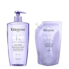 Kérastase Blond Absolu Bain Lumiere 500ml & Blond Absolu Shampoo Refill Pouch 500ml Duo