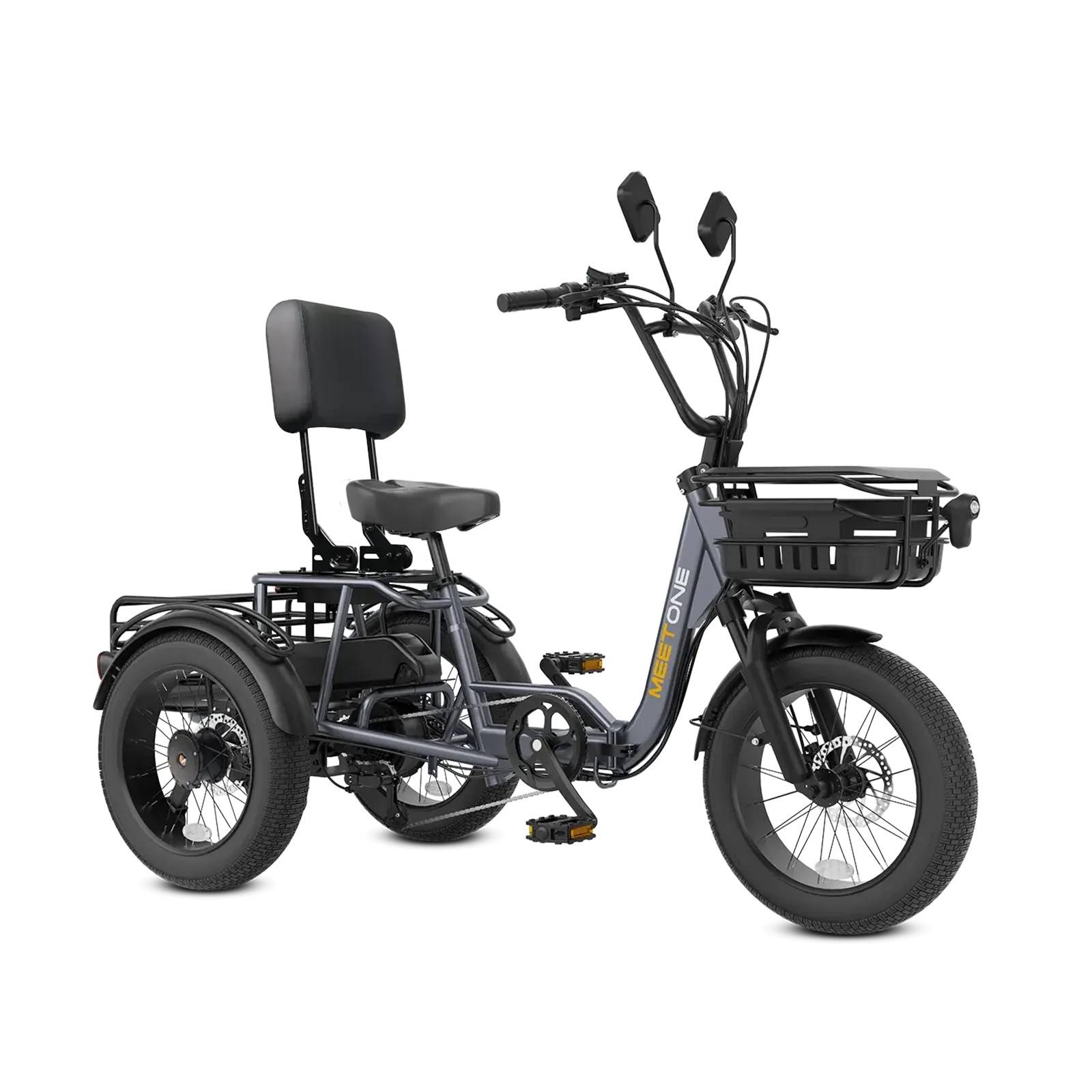Meet One Breeze Pro – Stabil & Bekväm Trehjulig Elcykel (Upp till 40Ah): Grå