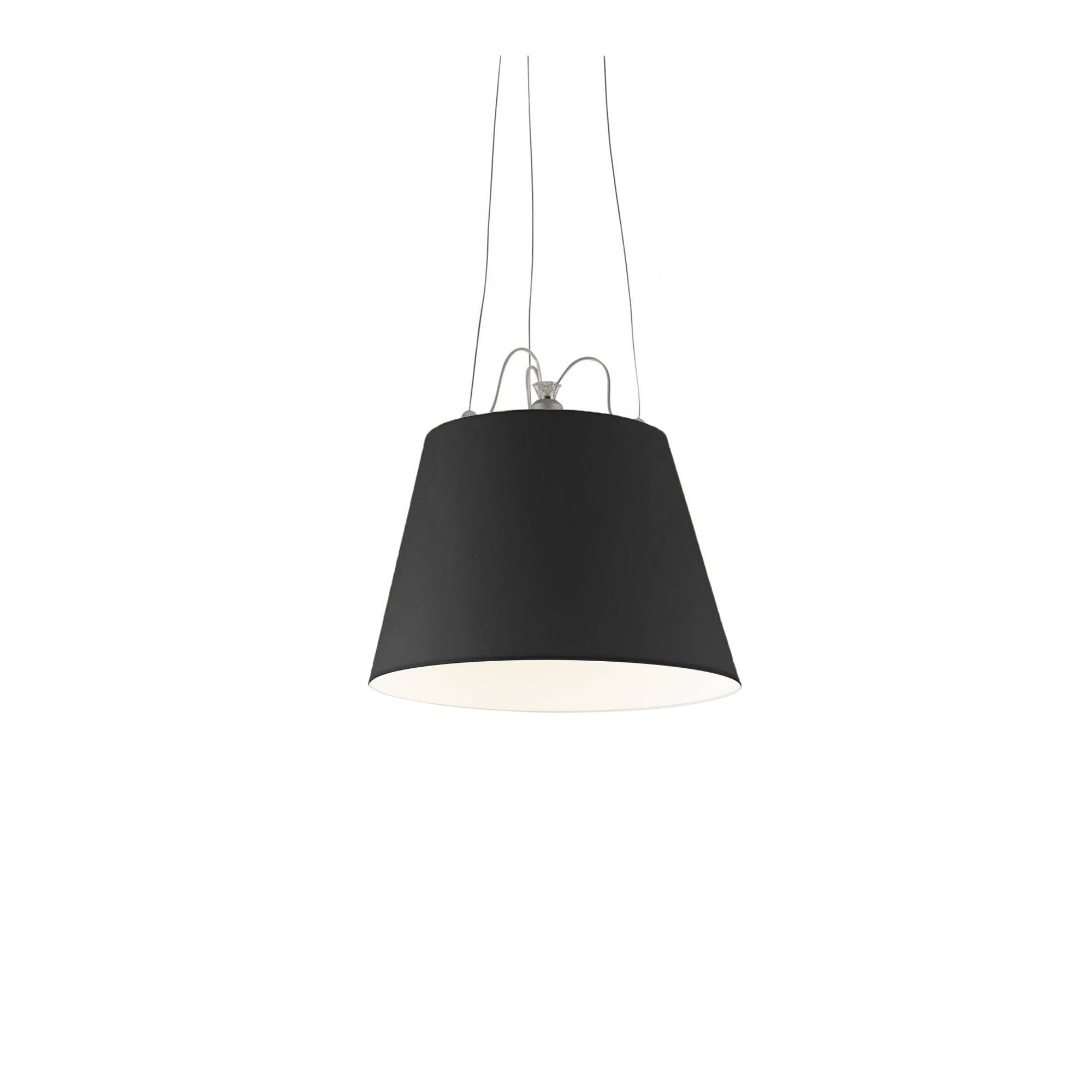 Artemide - Tolomeo Mega Pendellampa, Skärm i Svart satintyg Ø 42 cm, Aluminium - Pendellamper - Giancarlo Fassina,Michele De Lucchi - Sort