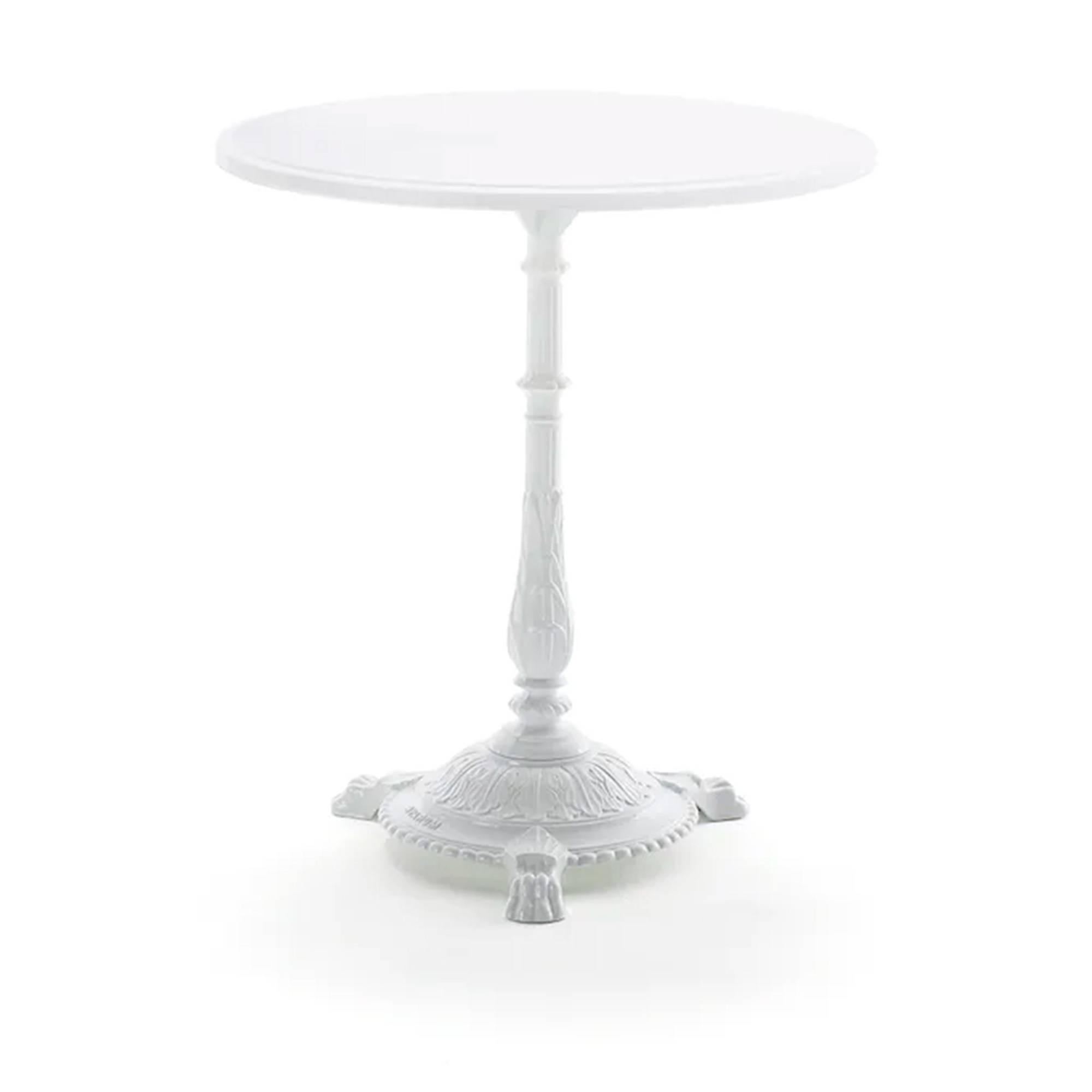 Byarums Bruk - Bord Classic Café Ø75 cm 4-tass – Vit gjuten/Vitlackerad Aluminium - Småbord & Sidobord utomhus