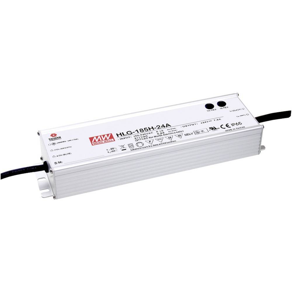 MEAN WELL HLG-185H-12B LED driver, LED transformator Konstantspänning, Konstantström 156 W 13 A 6 - 12 V/DC dimbar, PFC-krets, Överbelastningsskydd 1 st