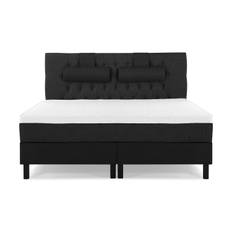 Bedly Lucky Komplett Sängpaket 180x200 Skum Diamant Sänggavel - Nackkudde Stor Svart/Grå/PU Kontinentalsäng Grå,Svart Tyg