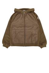 Moncler Jr Cardigan Jacket — Taupe