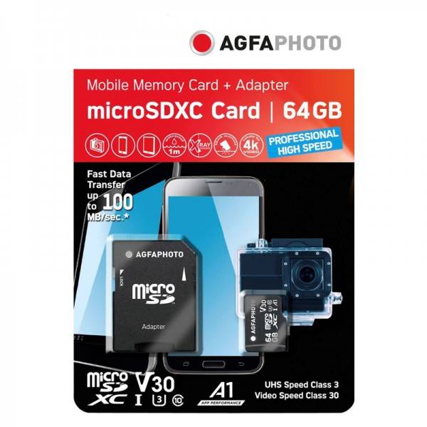 Agfa Micro SDHC class10 64GB.